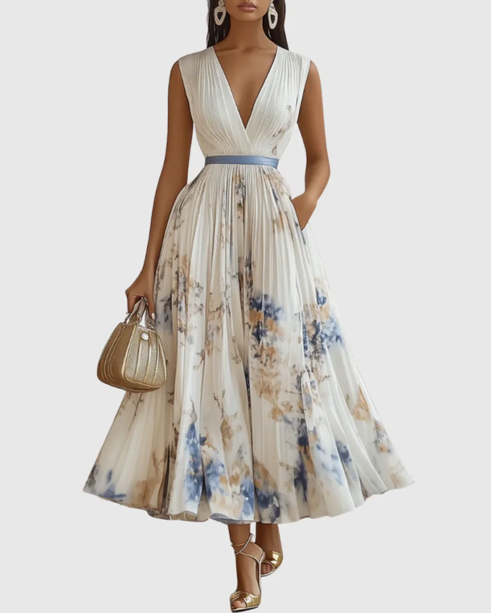 Rowella | Elegant plisseret maxikjole