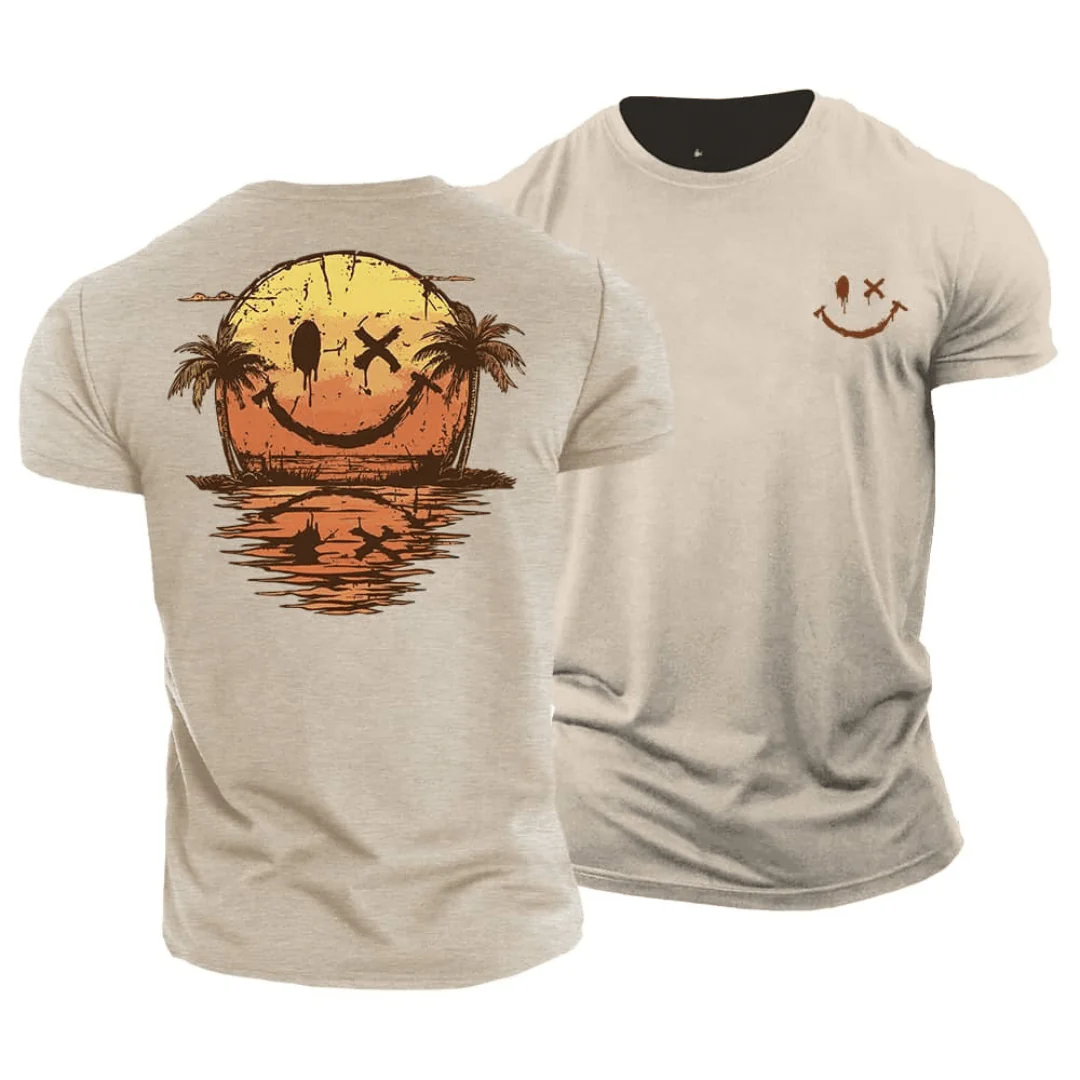 Sommer Smiley Hav T‑Shirt | Solskinsstemning i ét design